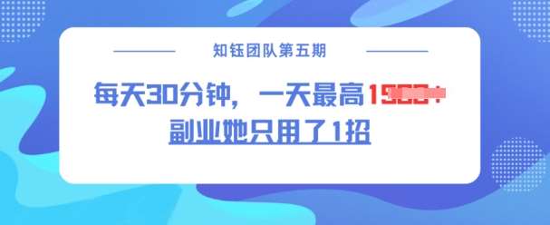 副业她只用了1招，每天30分钟，无脑二创，一天最高1.5k-泰戈创艺资源库