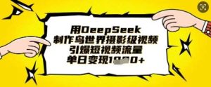 用DeepSeek制作鸟世界摄影级视频，引爆短视频流量，单日变现1k-泰戈创艺资源库