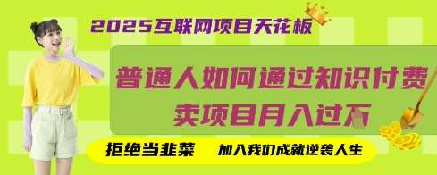 2025互联网项目天花板，普通人如何通过知识付费卖项目月入过W，拒绝当韭菜【揭秘】-泰戈创艺资源库