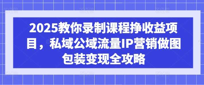 2025教你录制课程挣收益项目，私域公域流量IP营销做图包装变现全攻略-泰戈创艺资源库