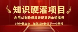 知识硬灌,10秒钟让你记住一个单词,3分钟一个视频,日入多张不是梦-泰戈创艺资源库