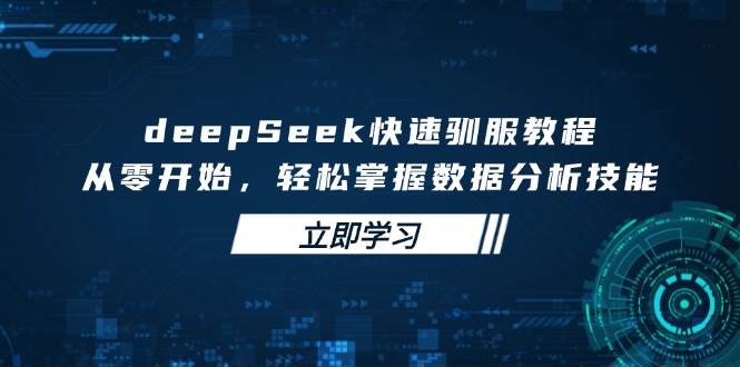 （14536期）deepSeek快速驯服教程，从零开始，轻松掌握数据分析技能-泰戈创艺资源库