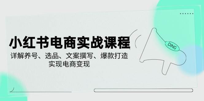 小红书电商实战课程，详解养号、选品、文案撰写、爆款打造，实现电商变现-泰戈创艺资源库