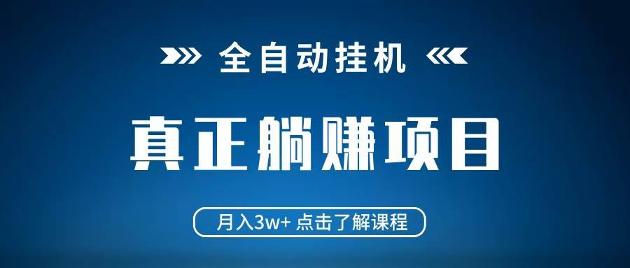 全自动挂机项目 月入3w+ 真正躺平项目 不吃电脑配置 当天见收益-泰戈创艺资源库