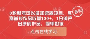 0粉新号可以做的加速器项目,实测首发作品收益100+,1分钟产出原创作品,简单好做-泰戈创艺资源库