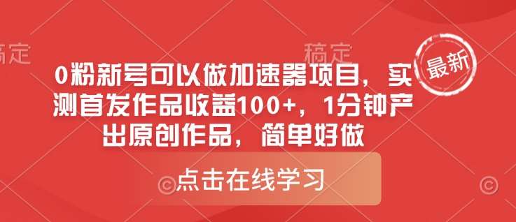 0粉新号可以做的加速器项目，实测首发作品收益100+，1分钟产出原创作品，简单好做-泰戈创艺资源库