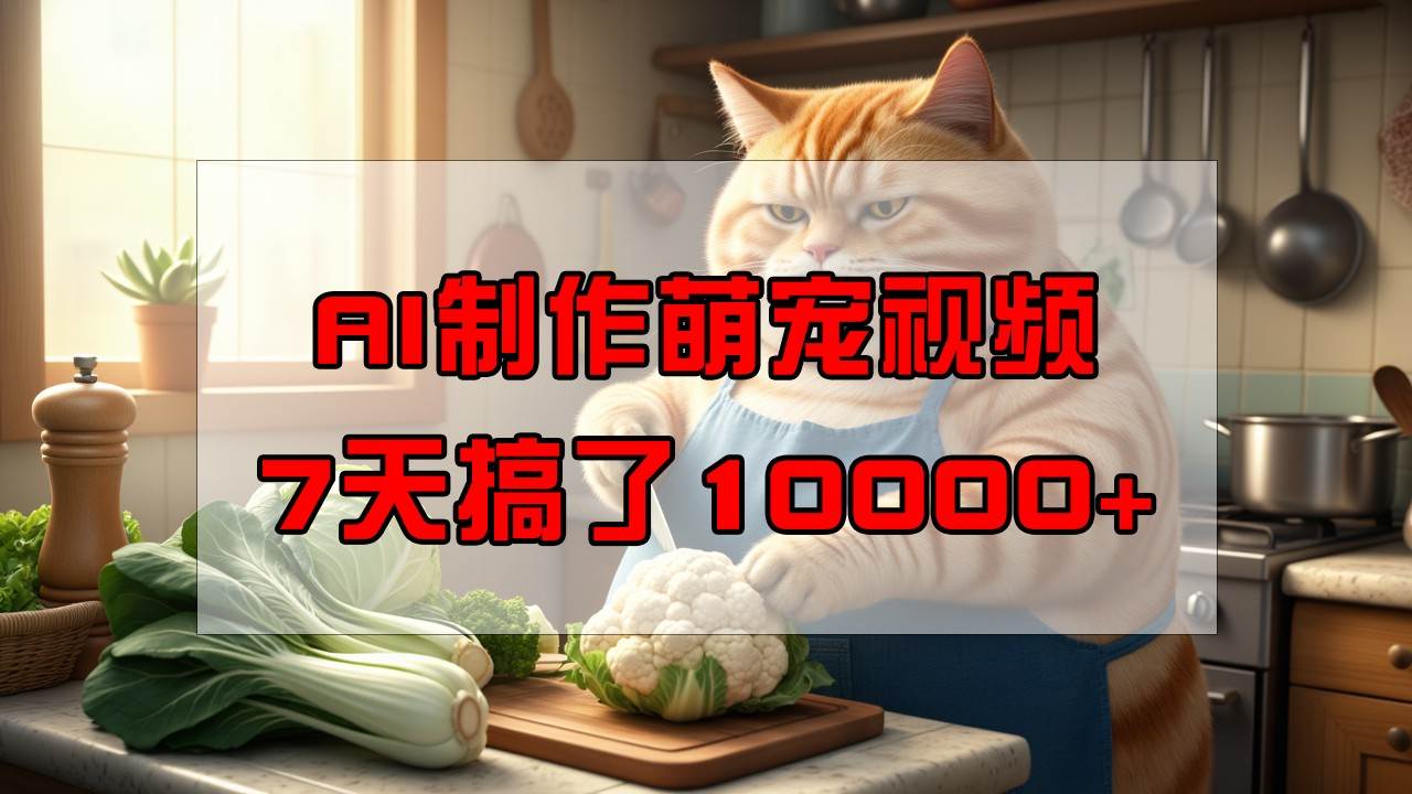 靠AI制作萌宠视频，7天搞了1万+，操作简单门槛低，有手机就行-泰戈创艺资源库