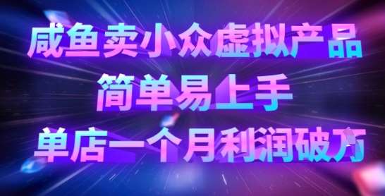 咸鱼卖小众虚拟产品，简单易上手，单店一个月利润破W-泰戈创艺资源库