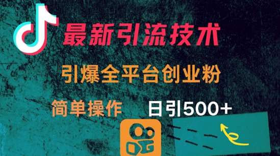 最新引流方法，引爆全平台的一个创业粉，简单操作日引300+-泰戈创艺资源库