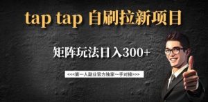 taptap拉新自刷项目,一个新用户14元,矩阵玩法日入300+-泰戈创艺资源库