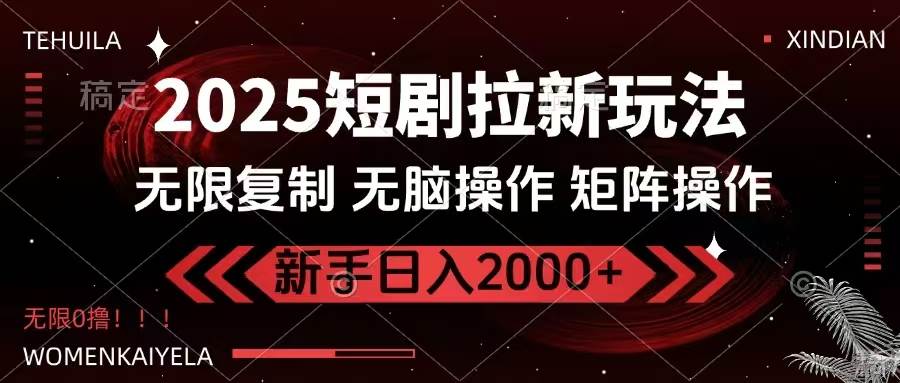 （14429期）2025短剧拉新玩法，无需注册登录，无限0撸，无脑批量操作日入2000+-泰戈创艺资源库