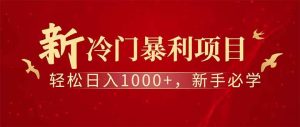 （14495期）全新项目，每天被动收益1000+，长期管道收益！-泰戈创艺资源库