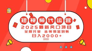 (14377期)2025最新风口项目:短视频代运营日入2000+-泰戈创艺资源库