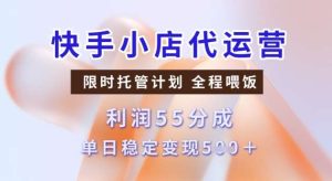 快手小店代运营3.0，模式新升级，收益55分，稳定单日5张【揭秘】-泰戈创艺资源库
