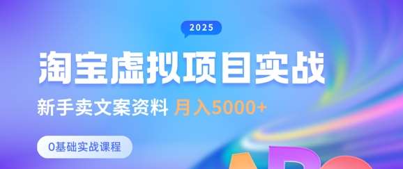 淘宝虚拟项目垂直玩法，新手卖文案资料，月入5k+-泰戈创艺资源库