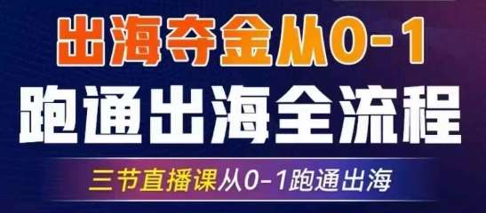 2025出海夺金从0-1跑通出海全流程，三节直播课从0-1跑通出海，教你用AI跑通全流程-泰戈创艺资源库