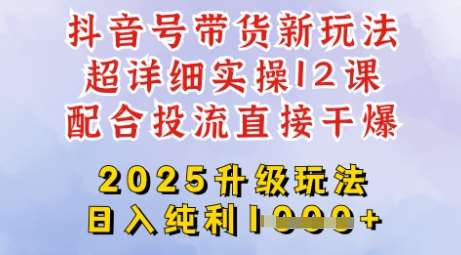 2025全新升级抖音带货玩法，一天纯利四位数，从剪辑到选品再到发布投流，超详细玩法揭秘-泰戈创艺资源库
