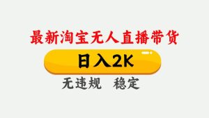 （14468期）25年3月淘宝无人直播带货，日入1000+，不违规不封号，操作简单。-泰戈创艺资源库