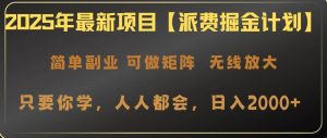 （14518期）2025年最新项目【派费掘金计划】操作简单，日入2000+-泰戈创艺资源库