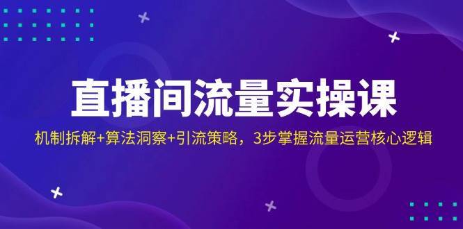 直播间流量实操课：机制拆解+算法洞察+引流策略，3步掌握流量运营核心逻辑-泰戈创艺资源库