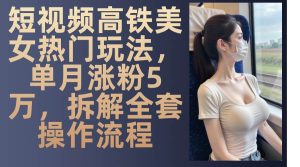 最新爆款短视频高铁美女玩法，一周涨粉5万+，每天稳定变现1000+实战教程-泰戈创艺资源库