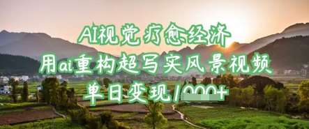 AI视觉疗愈经济：用ai重构超写实风景视频，单日变现多张-泰戈创艺资源库
