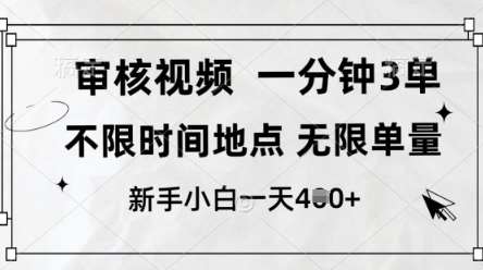 审核视频，10秒一单，不限时间，不限单量，新人小白一天4张+【揭秘】-泰戈创艺资源库