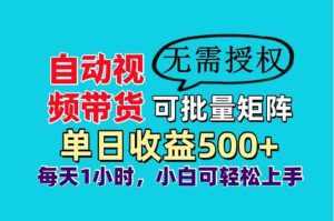 (14229期)自动视频带货,可批量矩阵,单日收益500+、轻松实现睡后收益,小白可…-泰戈创艺资源库