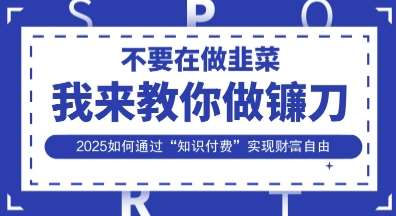 韭菜生涯终结者，我来教你做镰刀，2025如何通过“知识付费”实现财F自由【揭秘】-泰戈创艺资源库