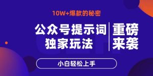 （14364期）公众号提示词玩法，10W+爆文最简单快速的方法，小白轻松上手-泰戈创艺资源库