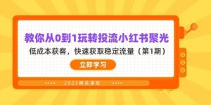 教你从0到1玩转投流小红书聚光，低成本获客，快速获取稳定流量（第1期）-泰戈创艺资源库