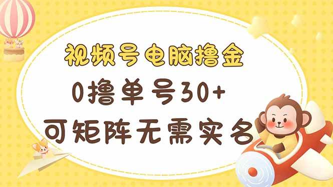 （14220期）视频号电脑撸金 0撸单号30+ 可矩阵 无需实名多号多得-泰戈创艺资源库
