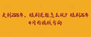 走到2025年,短剧还能怎么玩?短剧25年4月份搞钱方向-泰戈创艺资源库