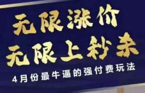 4月12号拼多多线上课，无限涨价，无限上秒杀，4月份最牛逼的强付费玩法-泰戈创艺资源库