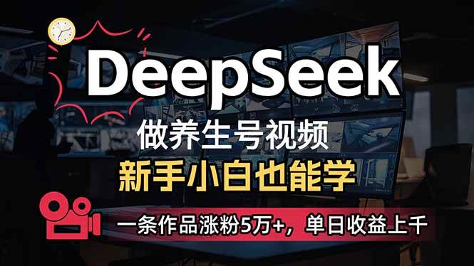 （14199期）小白用DeepSeek做养生号，一条作品涨粉5万+，单日收益上千-泰戈创艺资源库