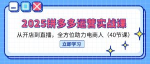 （14259期）2025拼多多运营实战课，从开店到直播，全方位助力电商人（40节课）-泰戈创艺资源库
