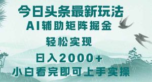 （14255期）今日头条2025最新玩法，思路简单，复制粘贴，轻松实现矩阵日入2000+-泰戈创艺资源库