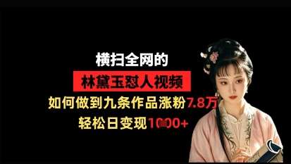 横扫全网的林黛玉怼人视频，如何做到九条作品涨粉7.8万，轻松日变现1k-泰戈创艺资源库
