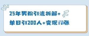 25年男粉引流拆解+单日引200人+变现多张-泰戈创艺资源库
