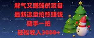 解气又挣钱的项目，最新违章拍照挣钱，随手一拍，轻松收入数张【揭秘】-泰戈创艺资源库