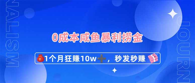 （14257期）0成本闲鱼暴利捞金，1个月狂赚10W+，秒发秒赚新玩法-泰戈创艺资源库