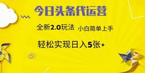 今日头条矩阵系统代运营 批量生成文章  次日见收益 躺赚月入3000+-泰戈创艺资源库