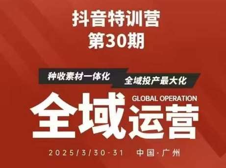 抖音特训营第30期线下培训资料，没有录音视频，正版整理的脑图资料及学员总结核心点-泰戈创艺资源库