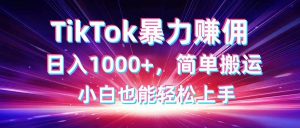 （14402期）TikTok搬运暴力赚佣，日入1000+，简单搬运，小白也能轻松上手-泰戈创艺资源库