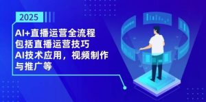 2025AI+直播运营全流程，包括直播运营技巧，AI技术应用，视频制作与推广等-泰戈创艺资源库