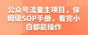 公众号流量主项目，保姆级SOP手册，看完小白都能操作-泰戈创艺资源库