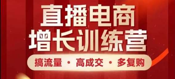 直播电商增长训练营，搞流量·高成交·多复购，快速上手有思路-泰戈创艺资源库