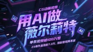 用AI做薇尔莉特CG动画视频，单条视频破100W赞，23条作品涨粉7.2W，涨粉变现两不误-泰戈创艺资源库