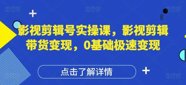 影视剪辑号实操课，影视剪辑带货变现，0基础极速变现-泰戈创艺资源库