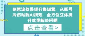信息流效果提升集训营,从账号冷启动到AI提效,全方位立体提升效果解决问题-泰戈创艺资源库